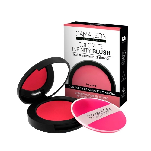 Camaleon cosmetics infinity blush colorete en crema (1 envase 4 g color coral)
