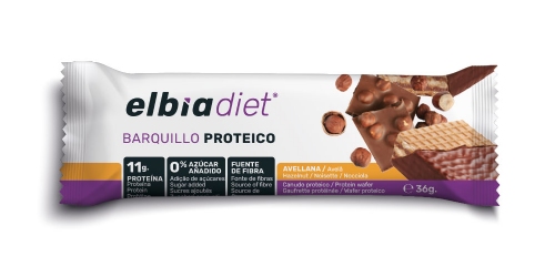 Elbia diet barquillo proteico (1 envase 36 g sabor avellana)