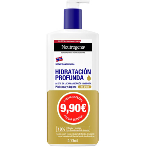 Neutrogena hidratacion profunda aceite en locion  1 envase 400 ml pack promocional