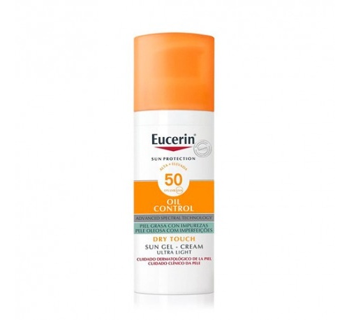 Eucerin sun protection 50+ gel creme rostro - oil control (1 envase 50 ml)
