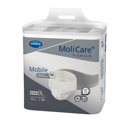 Absorbente incontinencia orina ligera con slip - molicare premium mobile 10d (14 unidades talla l)