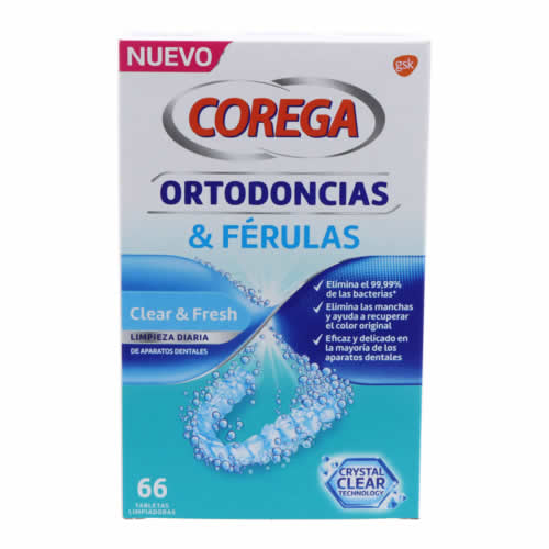 COREGA ORTODONCIAS & FERULAS 66 TABLETAS LIMPIAD