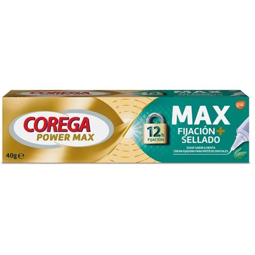 Corega max fijacion + sellado (1 envase 40 g sabor menta)