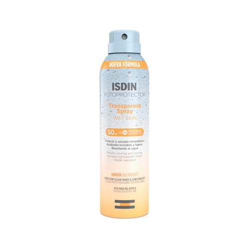 Isdin fotoprotector transparent spray wet skin spf 50  1 envase 250 ml