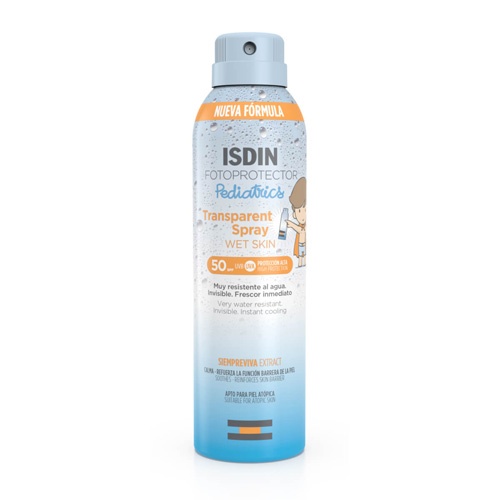 Isdin fotoprotector pediatrics transparent spray wet skin spf 50  1 envase 250 ml
