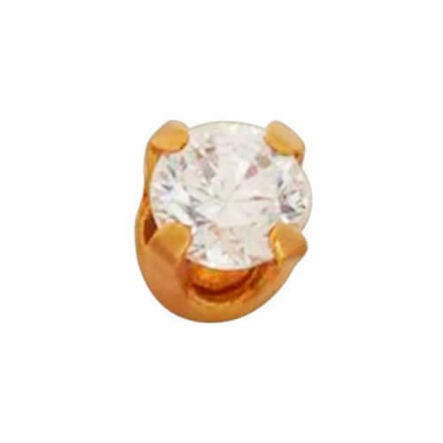 Inverness pendiente 24k (37c solitario natural 2 mm)