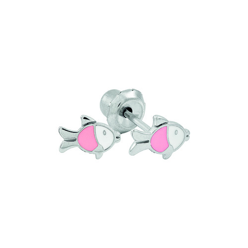 Inverness pendiente acero inoxidable (2 unidades 622c pez rosa 6 mm)