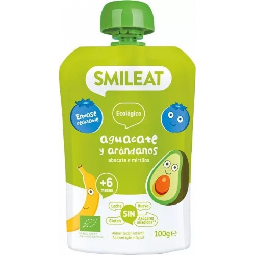 Smileat pouch aguacate y arandano 100g +6