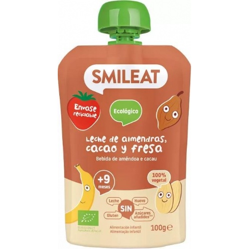 Smileat pouch leche almendras cacao y fresa +9m