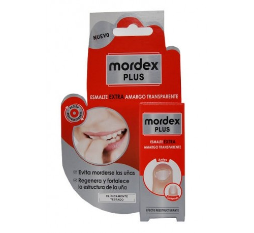 Mordex plus esmalte amargo transparente  1 envase 9 ml con pincel