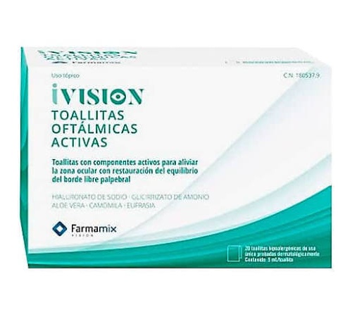 Ivision toallitas oftalmicas activas (20 unidades)