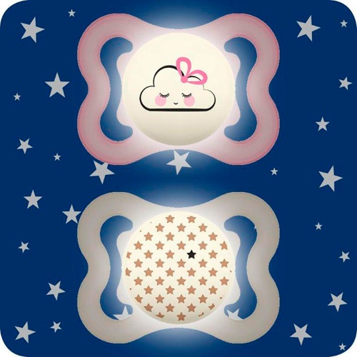 Chupete silicona simetrica - mam supreme night (1 unidad r 2-6 meses)