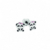 Inverness pendiente acero inoxidable (2 unidades 621c-1 panda lazo rosa 6 mm)