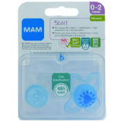 Chupete silicona fisiologico mam start 0 - 2 meses a pack doble - mam start