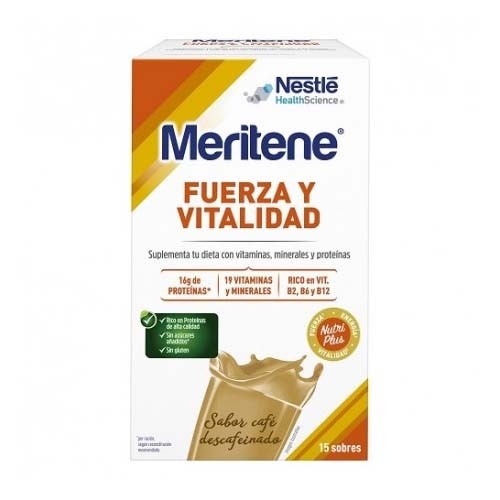 Meritene fuerza y vitalidad batido  15 sobres 30 g sabor cafe descafeinado