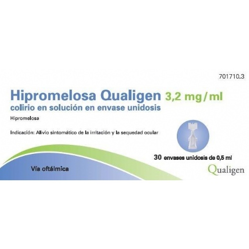 HIPROMELOSA QUALIGEN 3,2 MG/ML COLIRIO EN SOLUCION EN ENVASE UNIDOSIS , 30 envases unidosis de 0,5 m
