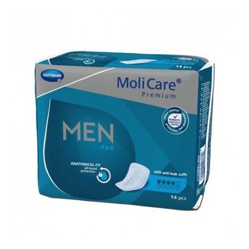 Absorbente incontinencia orina ligera lindor men pad extra 4 gotas 14 unidades - molicare premium me